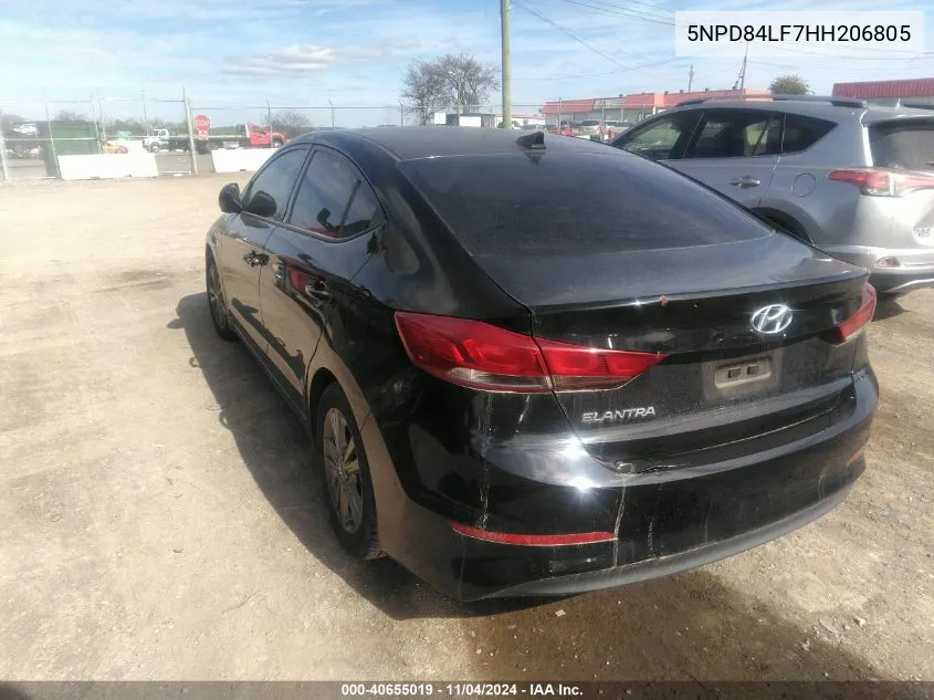 5NPD84LF7HH206805 2017 Hyundai Elantra Value Edition