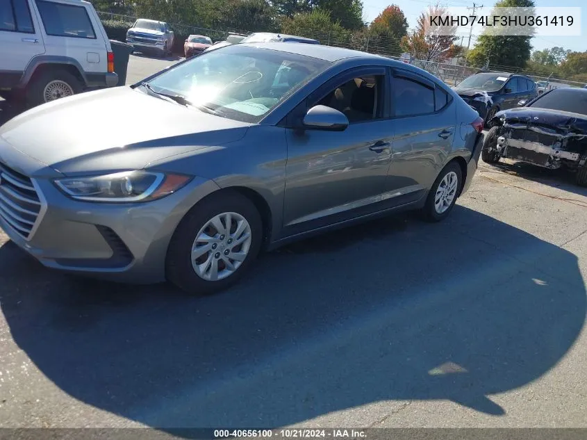 KMHD74LF3HU361419 2017 Hyundai Elantra Se