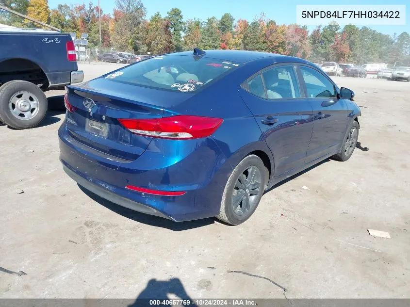 2017 Hyundai Elantra Se VIN: 5NPD84LF7HH034422 Lot: 40657769