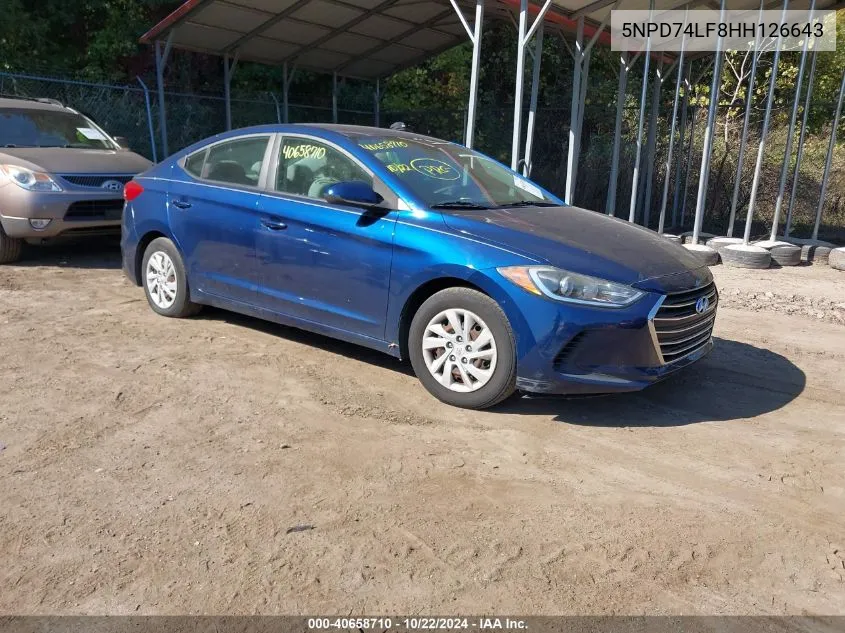 5NPD74LF8HH126643 2017 Hyundai Elantra Se