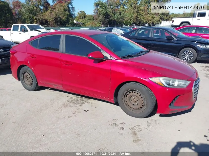 5NPD74LF5HH147370 2017 Hyundai Elantra Se