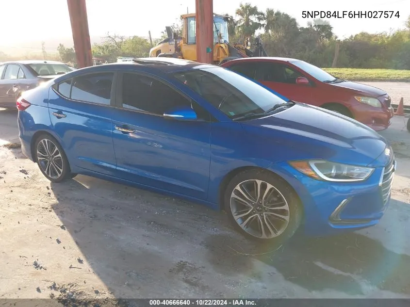 5NPD84LF6HH027574 2017 Hyundai Elantra Limited