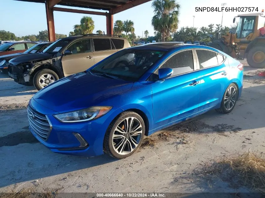 5NPD84LF6HH027574 2017 Hyundai Elantra Limited