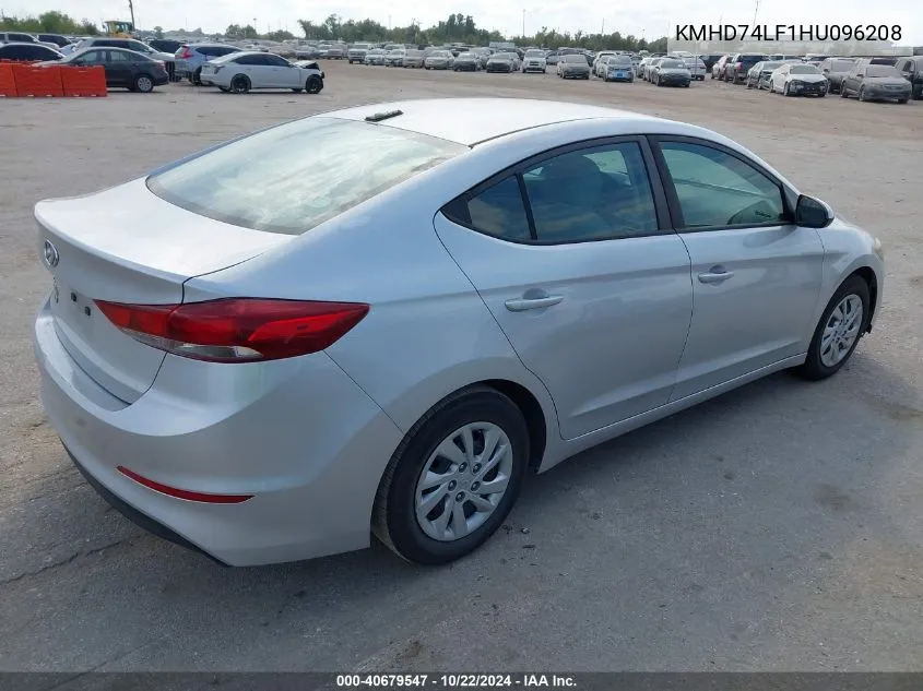 KMHD74LF1HU096208 2017 Hyundai Elantra Se