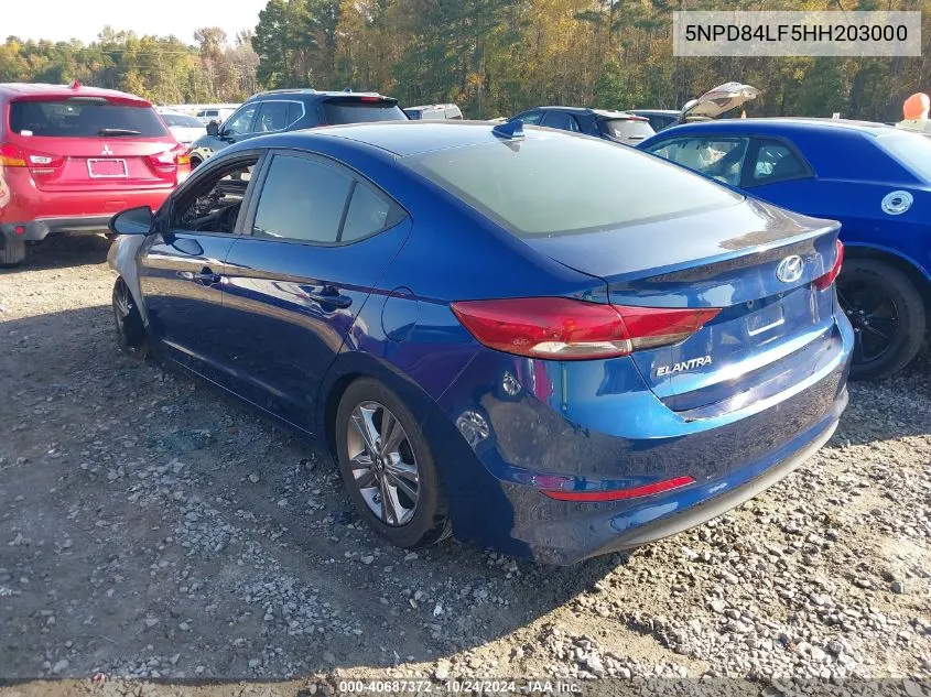 2017 Hyundai Elantra Se/Value/Limited VIN: 5NPD84LF5HH203000 Lot: 40687372