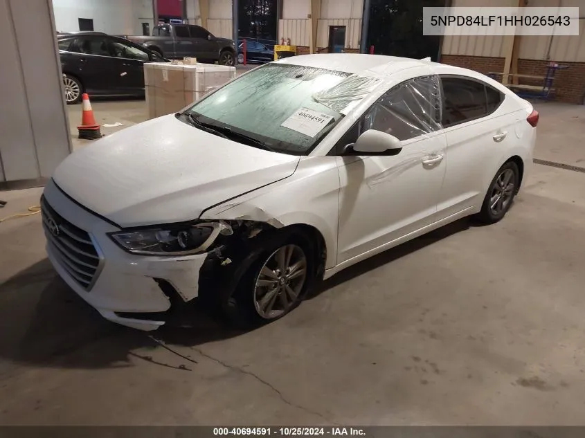 2017 Hyundai Elantra Se VIN: 5NPD84LF1HH026543 Lot: 40694591