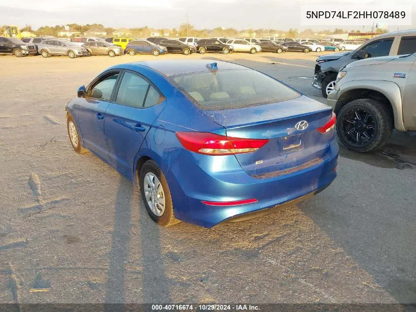 2017 Hyundai Elantra Se VIN: 5NPD74LF2HH078489 Lot: 40716674