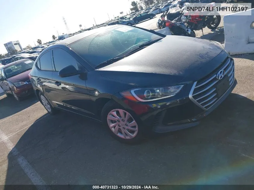 2017 Hyundai Elantra Se VIN: 5NPD74LF1HH102197 Lot: 40731323