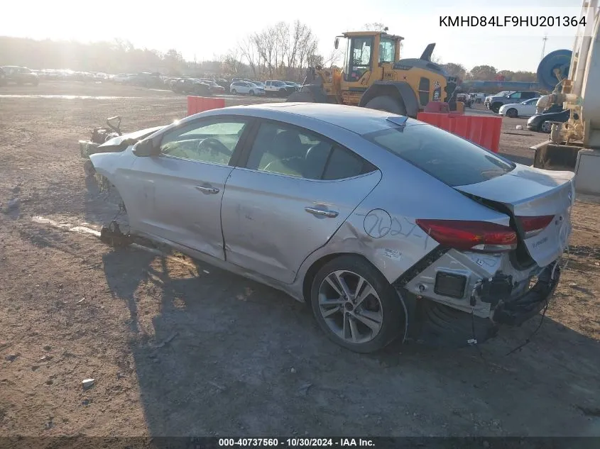 2017 Hyundai Elantra Limited VIN: KMHD84LF9HU201364 Lot: 40737560