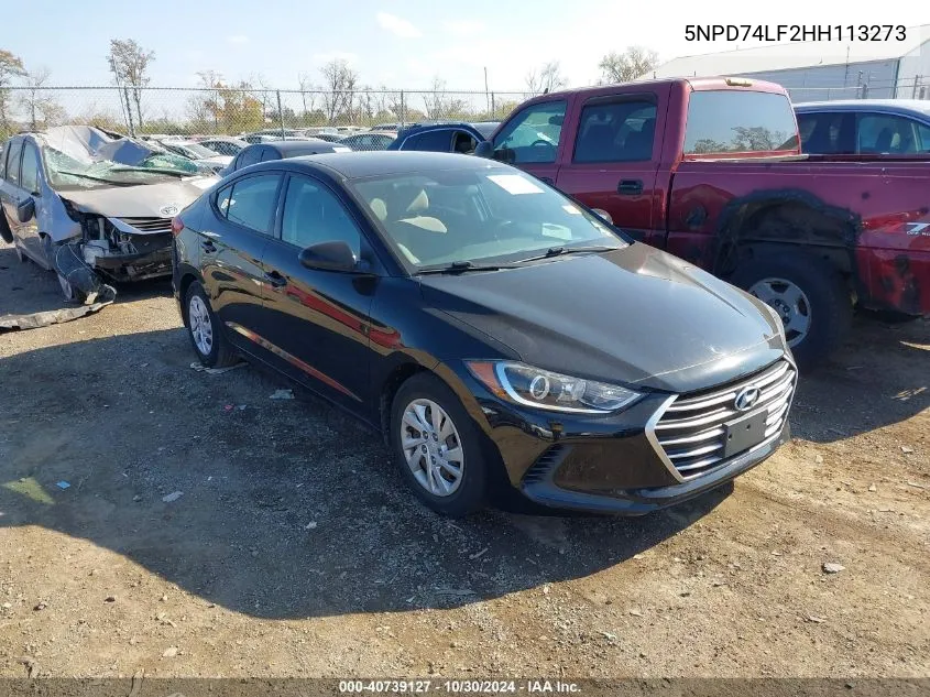 5NPD74LF2HH113273 2017 Hyundai Elantra Se