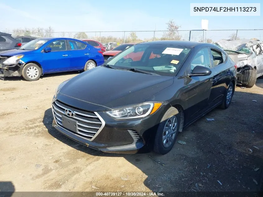 5NPD74LF2HH113273 2017 Hyundai Elantra Se