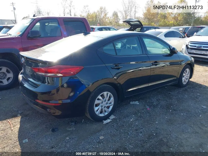 5NPD74LF2HH113273 2017 Hyundai Elantra Se