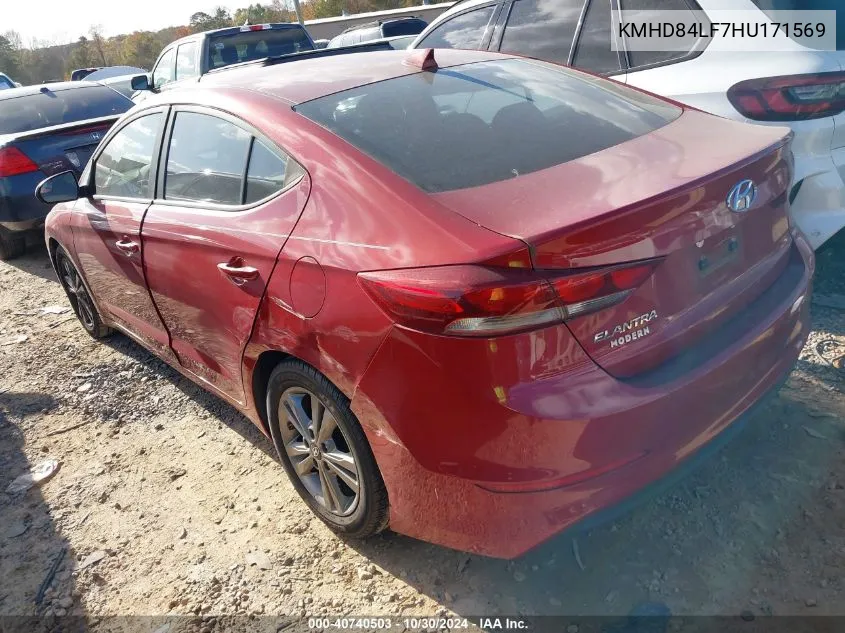 KMHD84LF7HU171569 2017 Hyundai Elantra Se