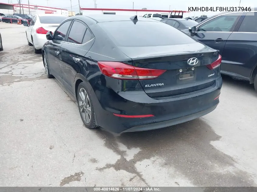 KMHD84LF8HU317946 2017 Hyundai Elantra Limited