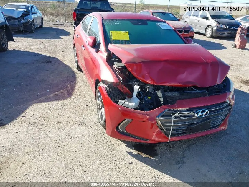 5NPD84LF4HH115507 2017 Hyundai Elantra Limited