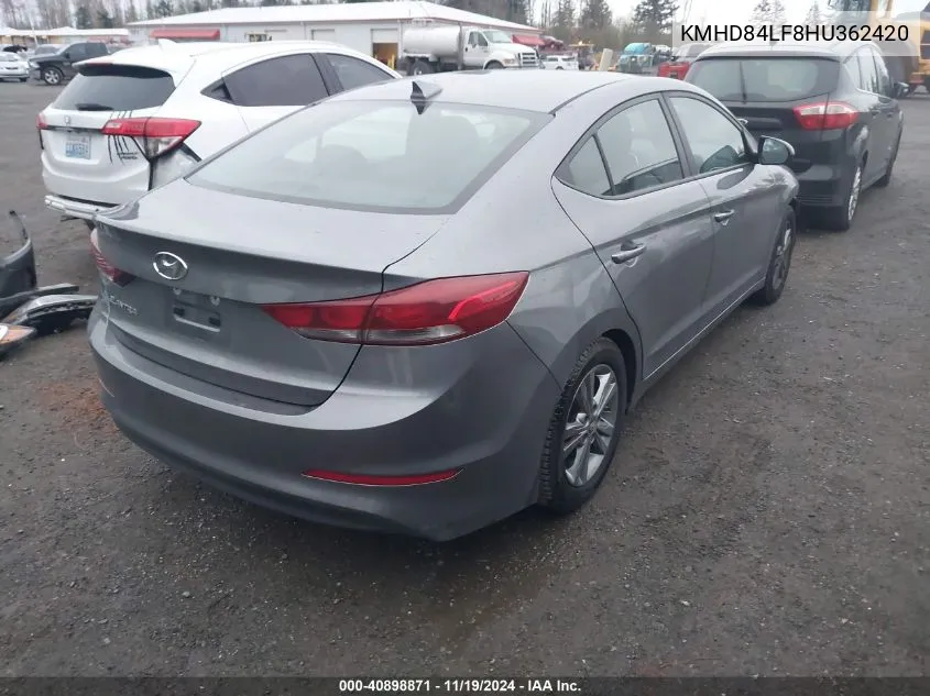 2017 Hyundai Elantra Value Edition VIN: KMHD84LF8HU362420 Lot: 40898871