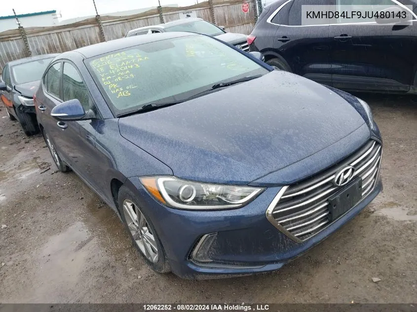 2018 Hyundai Elantra Gl VIN: KMHD84LF9JU480143 Lot: 12062252