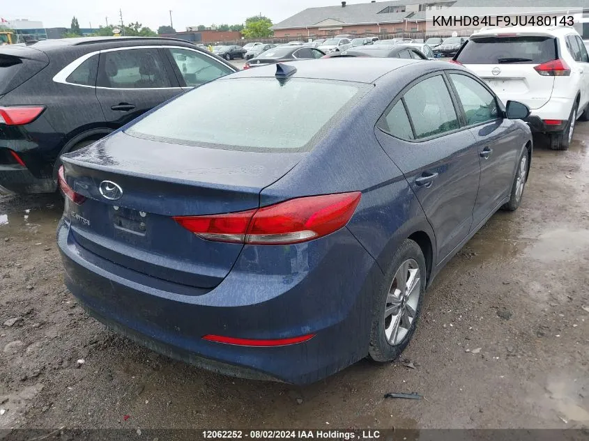 2018 Hyundai Elantra Gl VIN: KMHD84LF9JU480143 Lot: 12062252