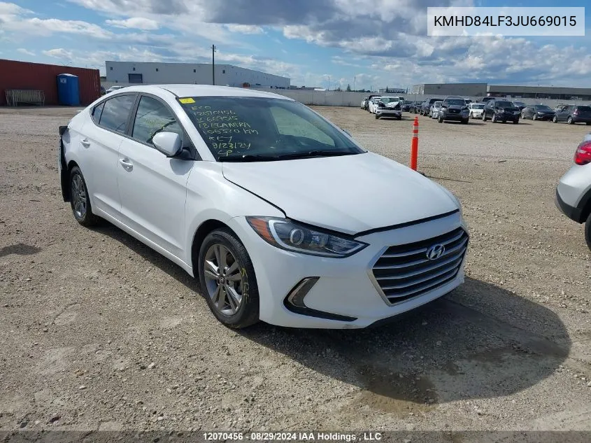 KMHD84LF3JU669015 2018 Hyundai Elantra Gl