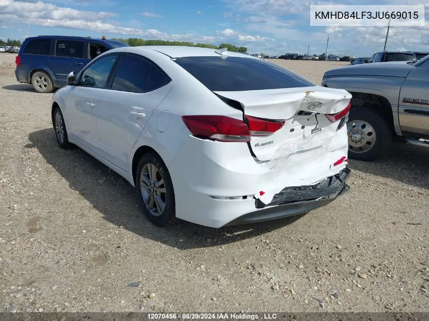 2018 Hyundai Elantra Gl VIN: KMHD84LF3JU669015 Lot: 12070456