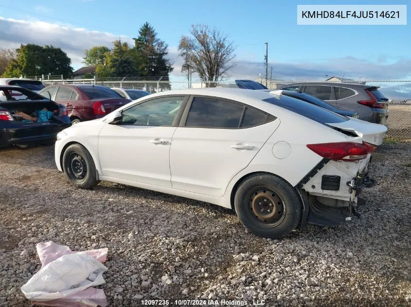 KMHD84LF4JU514621 2018 Hyundai Elantra Gl Se