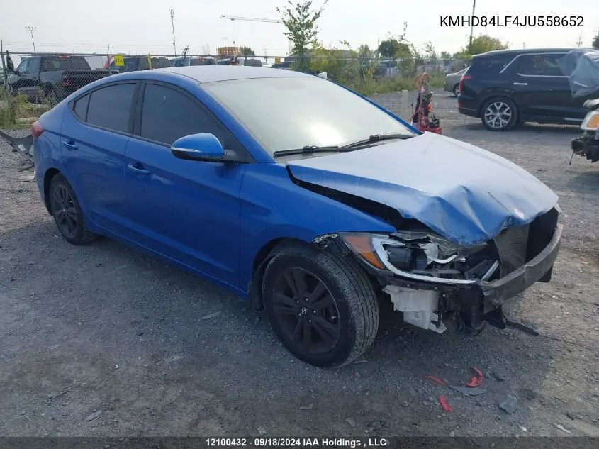 KMHD84LF4JU558652 2018 Hyundai Elantra Gl