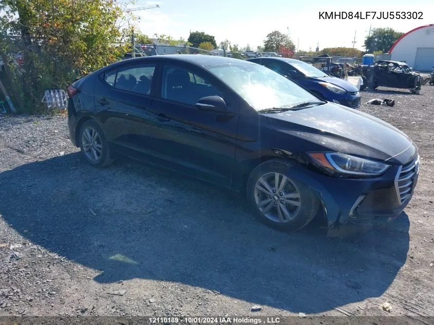 KMHD84LF7JU553302 2018 Hyundai Elantra Gl