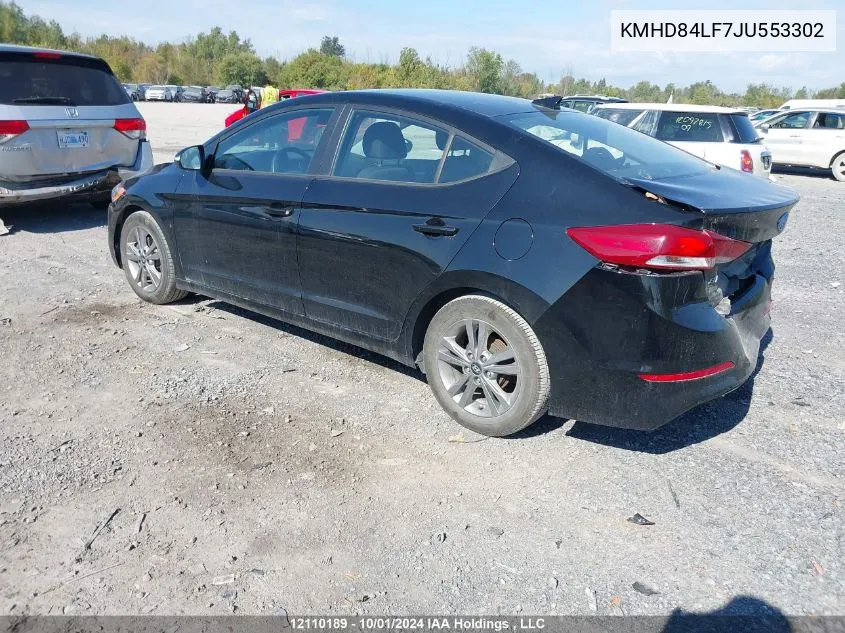 2018 Hyundai Elantra Gl VIN: KMHD84LF7JU553302 Lot: 12110189