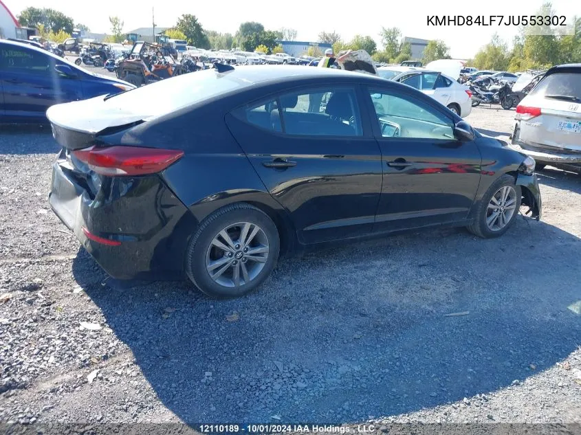 2018 Hyundai Elantra Gl VIN: KMHD84LF7JU553302 Lot: 12110189