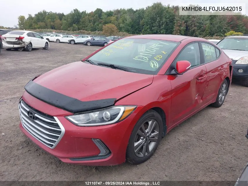 2018 Hyundai Elantra Gl VIN: KMHD84LF0JU642015 Lot: 12110747