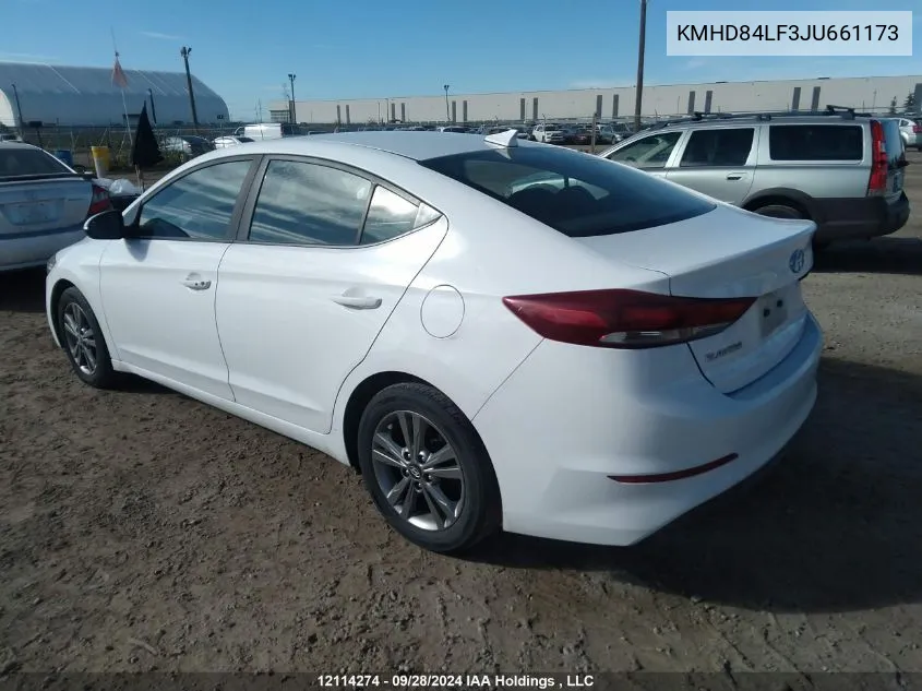 2018 Hyundai Elantra Sel/Value/Limited VIN: KMHD84LF3JU661173 Lot: 12114274