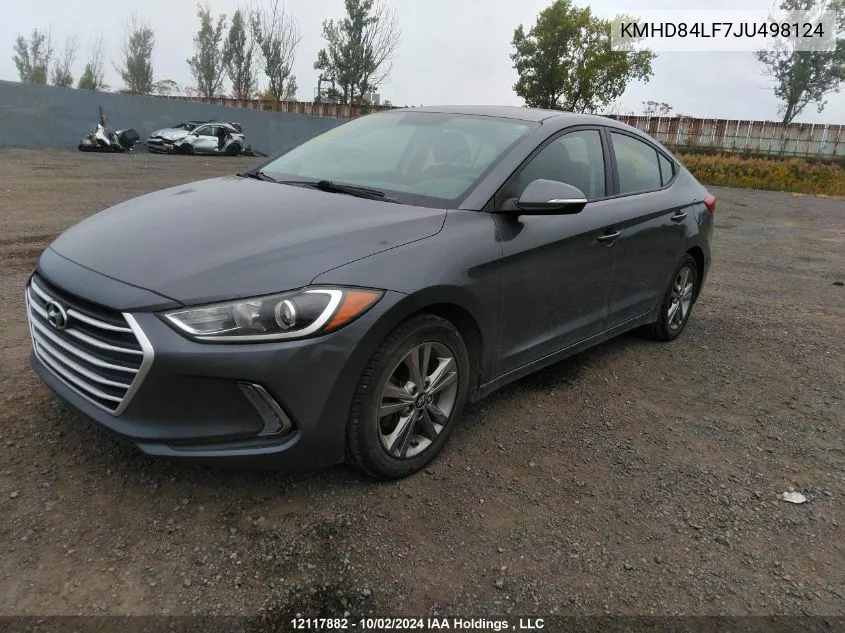 2018 Hyundai Elantra VIN: KMHD84LF7JU498124 Lot: 12117882