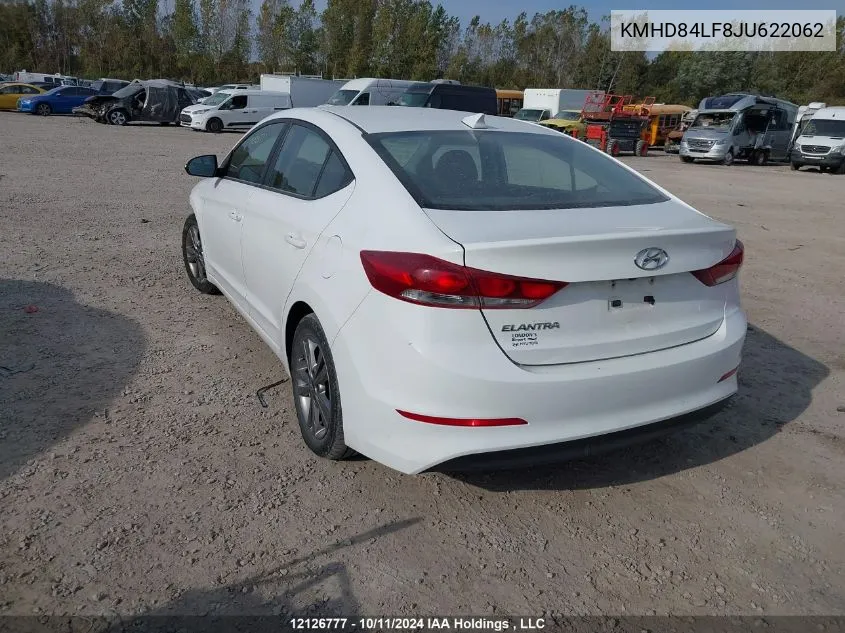 2018 Hyundai Elantra Gl VIN: KMHD84LF8JU622062 Lot: 12126777