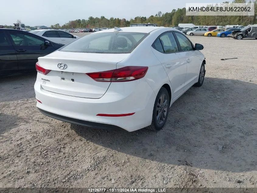 2018 Hyundai Elantra Gl VIN: KMHD84LF8JU622062 Lot: 12126777