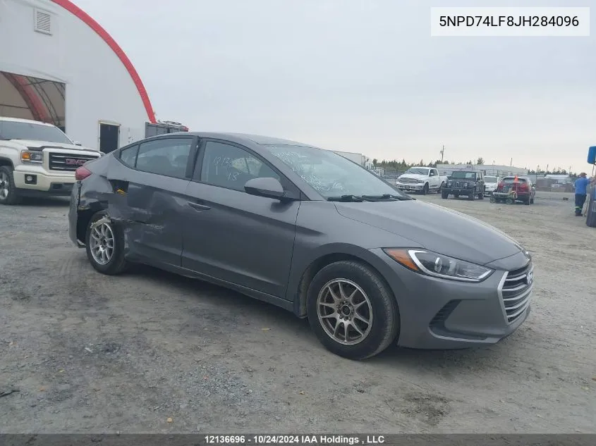 2018 Hyundai Elantra Se VIN: 5NPD74LF8JH284096 Lot: 12136696