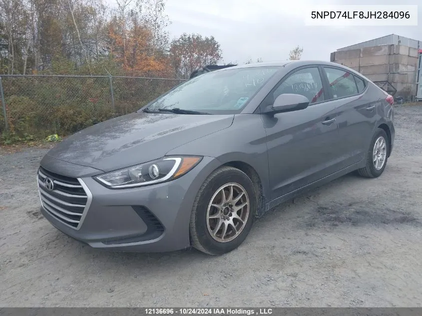 2018 Hyundai Elantra Se VIN: 5NPD74LF8JH284096 Lot: 12136696