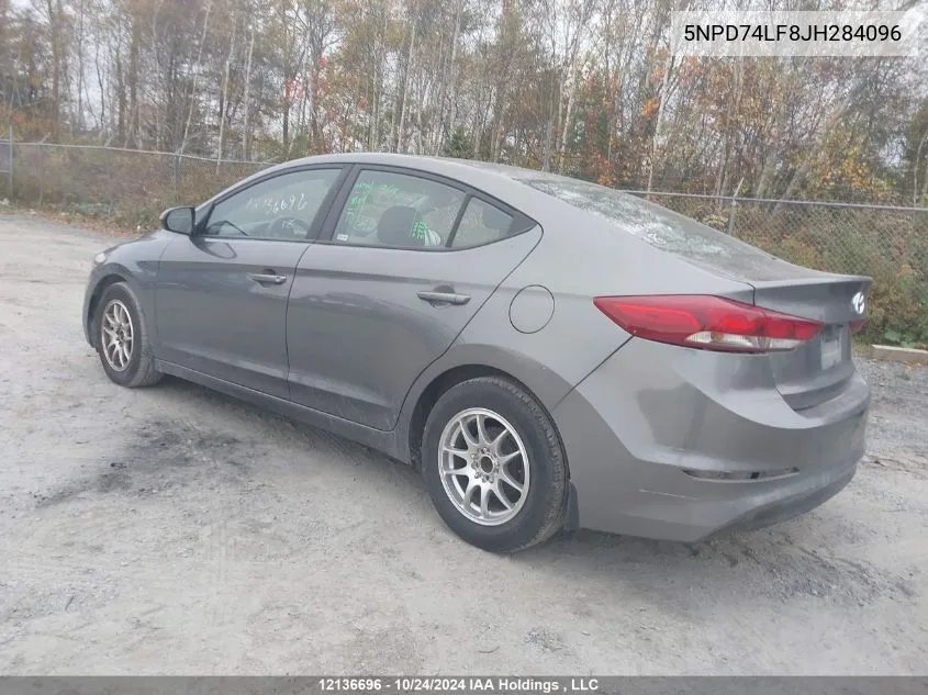 2018 Hyundai Elantra Se VIN: 5NPD74LF8JH284096 Lot: 12136696