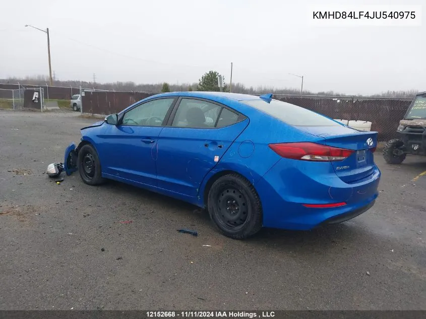 2018 Hyundai Elantra Gl VIN: KMHD84LF4JU540975 Lot: 12152668