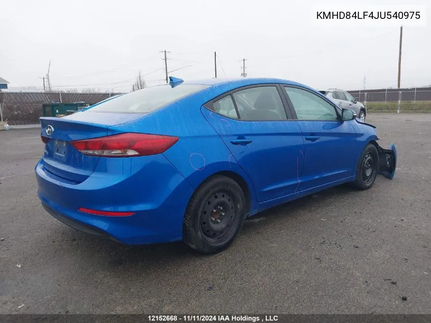 2018 Hyundai Elantra Gl VIN: KMHD84LF4JU540975 Lot: 12152668