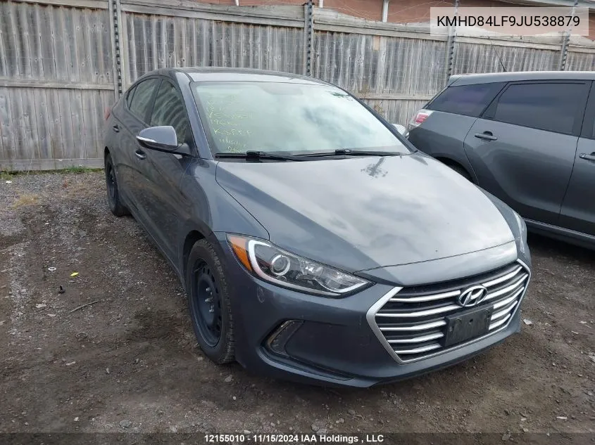 2018 Hyundai Elantra Gl Se VIN: KMHD84LF9JU538879 Lot: 12155010