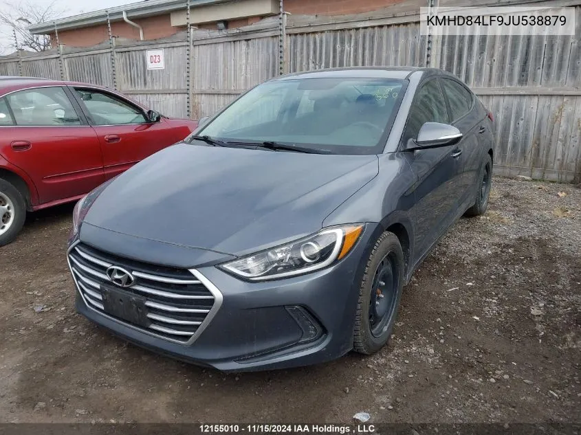 2018 Hyundai Elantra Gl Se VIN: KMHD84LF9JU538879 Lot: 12155010