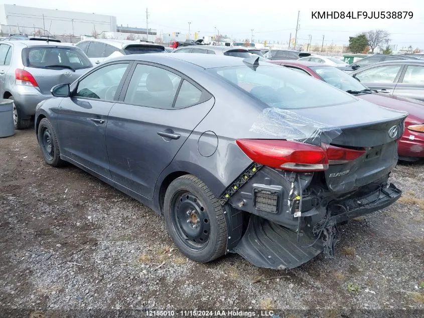 2018 Hyundai Elantra Gl Se VIN: KMHD84LF9JU538879 Lot: 12155010