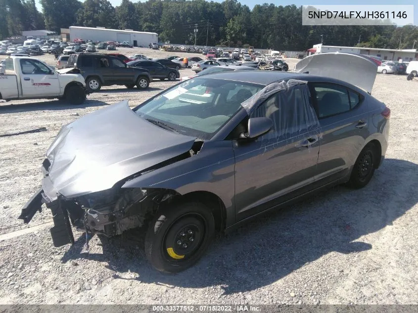 2018 Hyundai Elantra Se VIN: 5NPD74LFXJH361146 Lot: 40871673