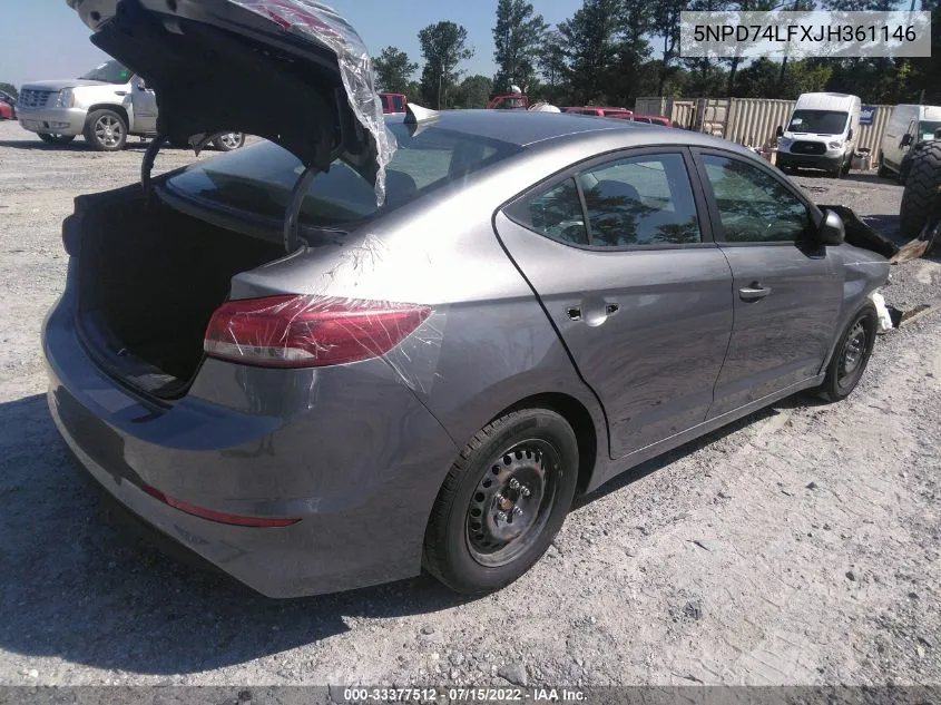 2018 Hyundai Elantra Se VIN: 5NPD74LFXJH361146 Lot: 40871673