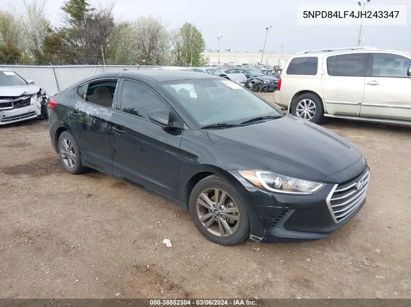 2018 Hyundai Elantra Sel VIN: 5NPD84LF4JH243347 Lot: 38852304