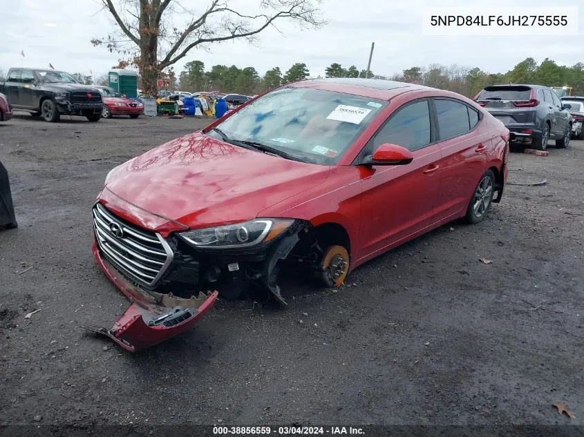 2018 Hyundai Elantra Value Edition VIN: 5NPD84LF6JH275555 Lot: 38856559