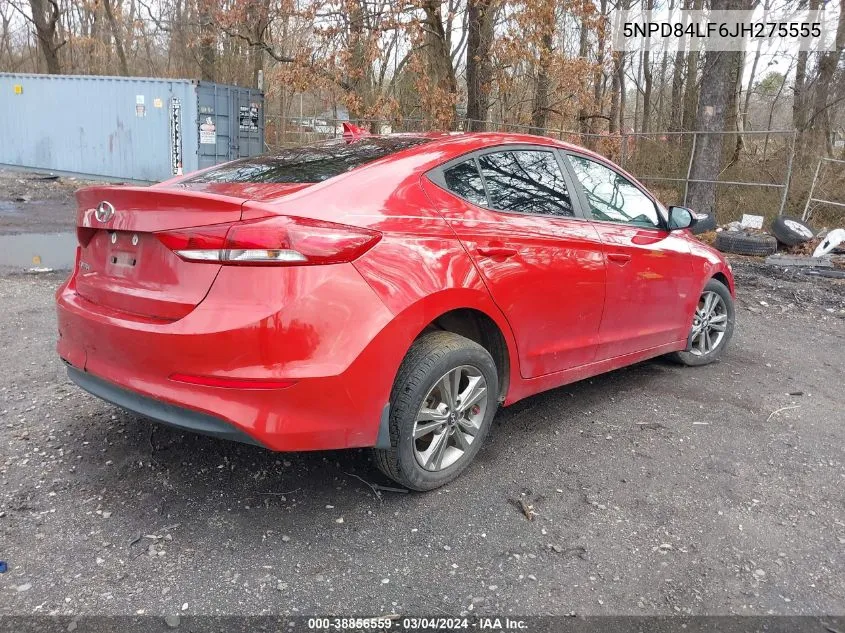 2018 Hyundai Elantra Value Edition VIN: 5NPD84LF6JH275555 Lot: 38856559