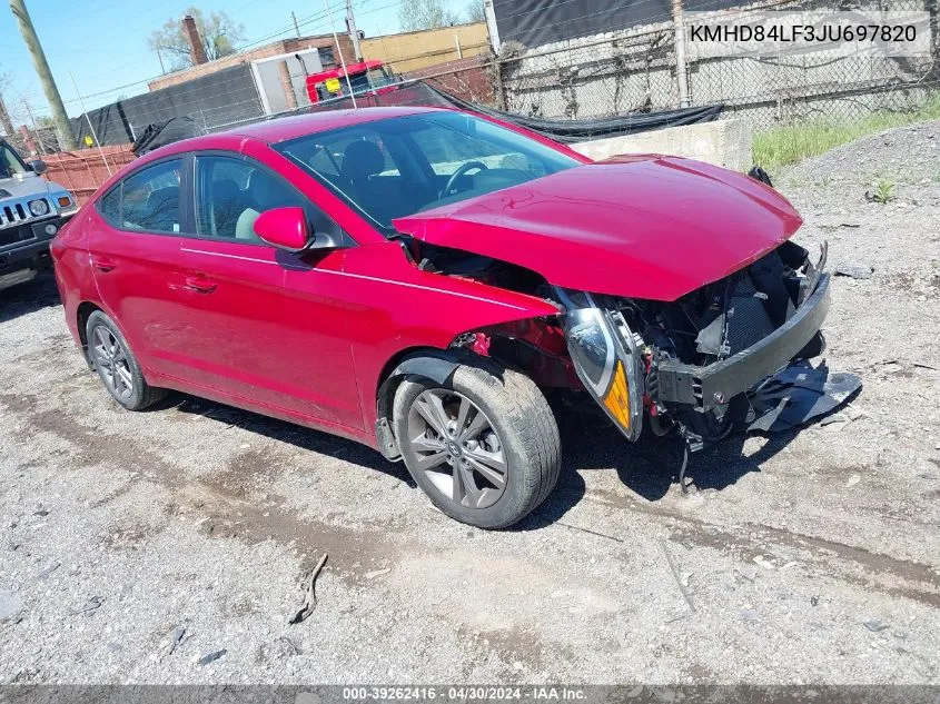 2018 Hyundai Elantra Sel VIN: KMHD84LF3JU697820 Lot: 39262416