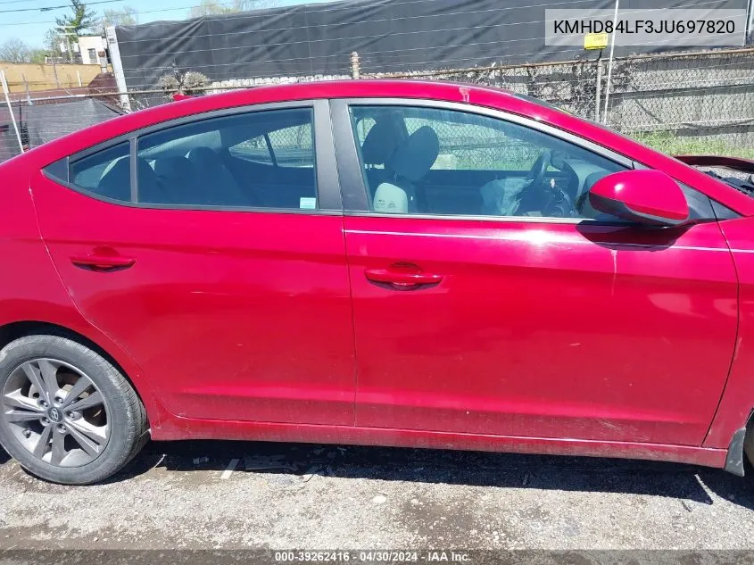 2018 Hyundai Elantra Sel VIN: KMHD84LF3JU697820 Lot: 39262416