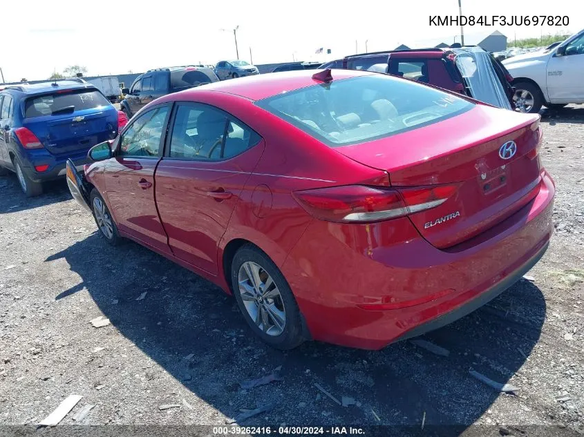 2018 Hyundai Elantra Sel VIN: KMHD84LF3JU697820 Lot: 39262416